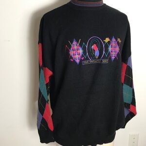 Vintage Sweater Shop Gold Sweater. Grampa Sweater